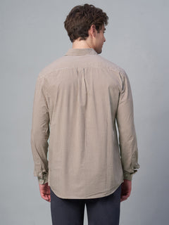 Men's 100% Cotton Checked Shirt Brown
