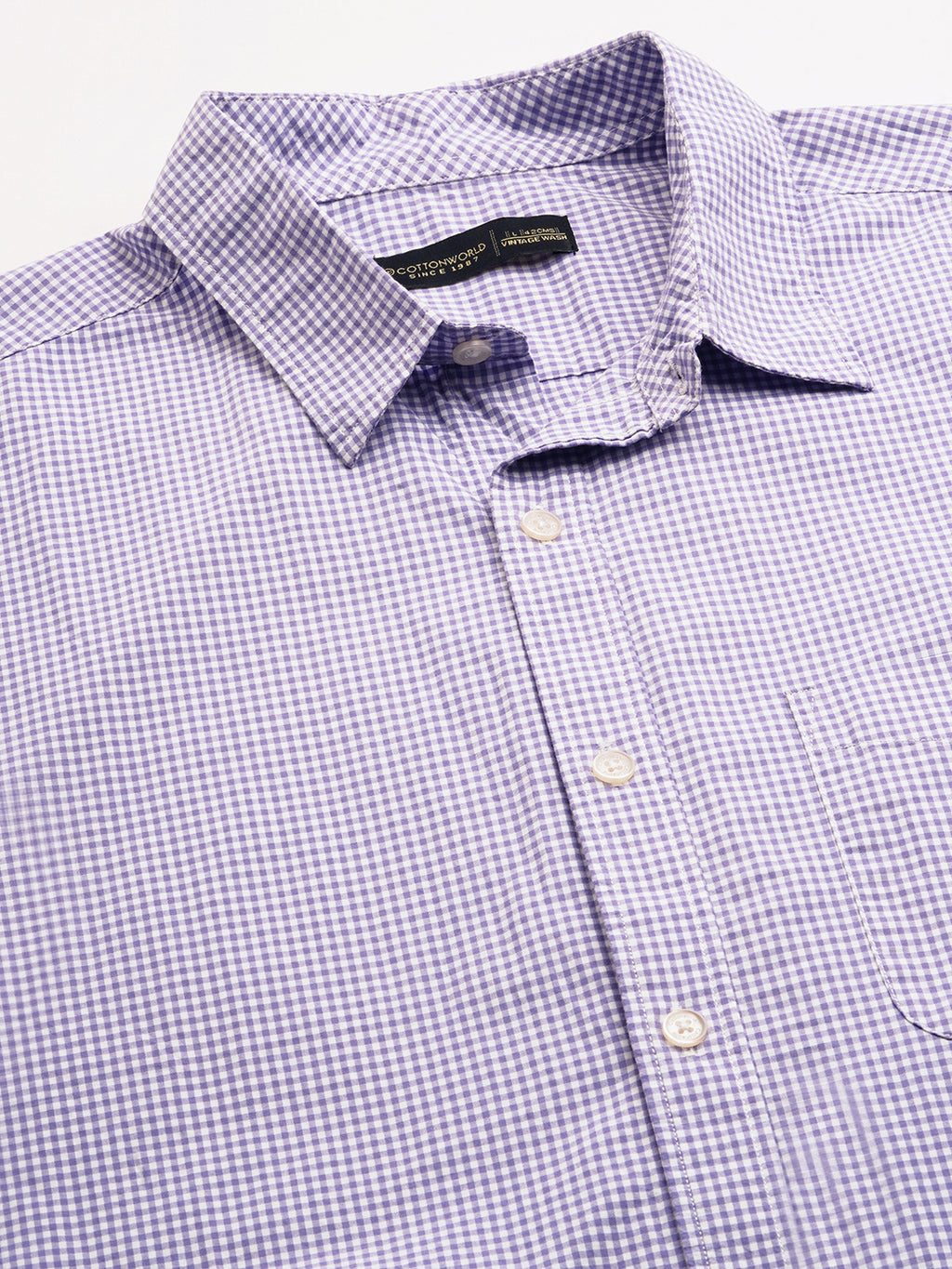 Men's Lilac 100% Cotton Regular Fit Shirt