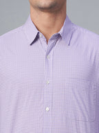 Men's Lilac 100% Cotton Regular Fit Shirt