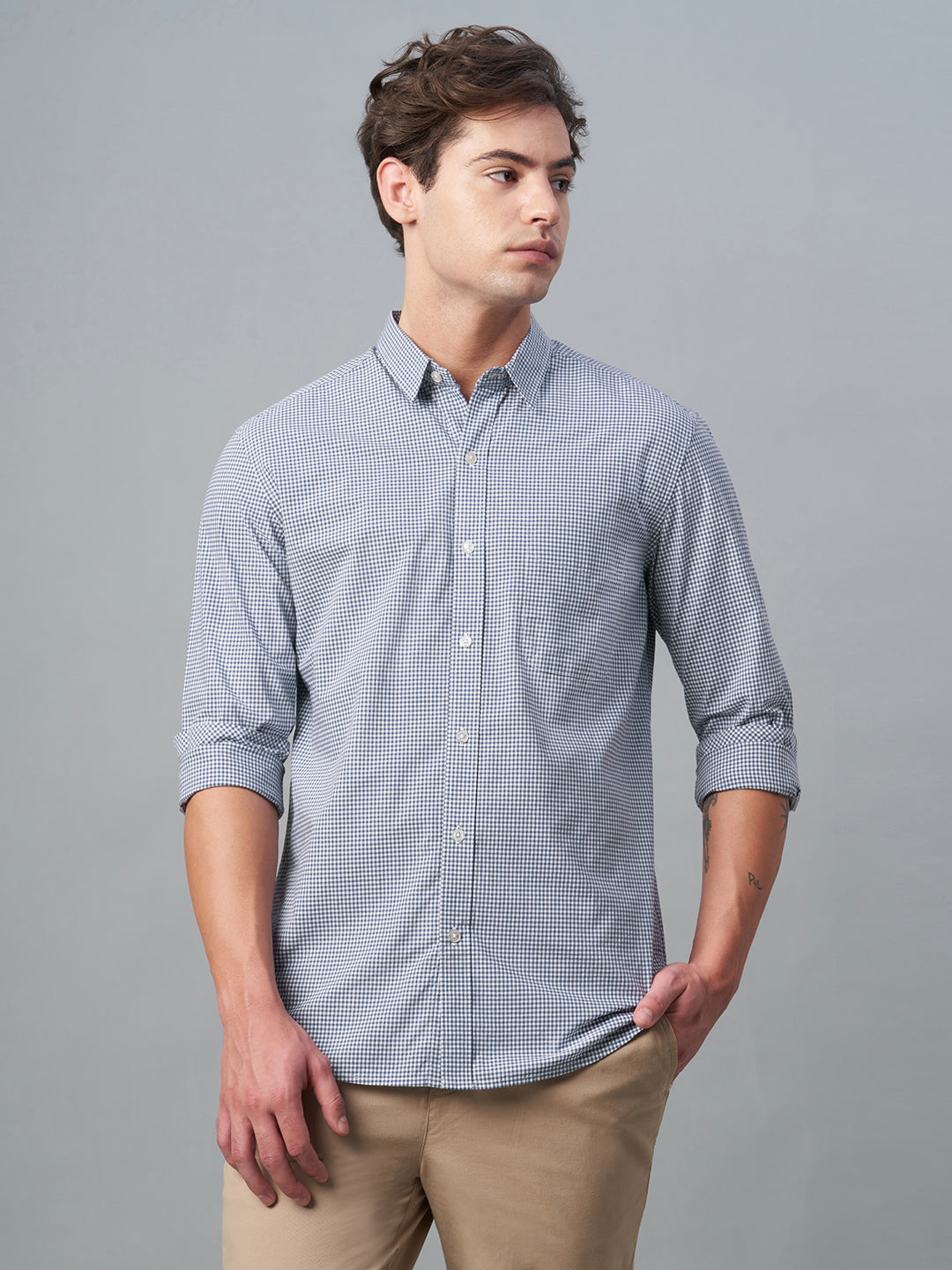 Men's Navy 100% Cotton Regular Fit Shirt