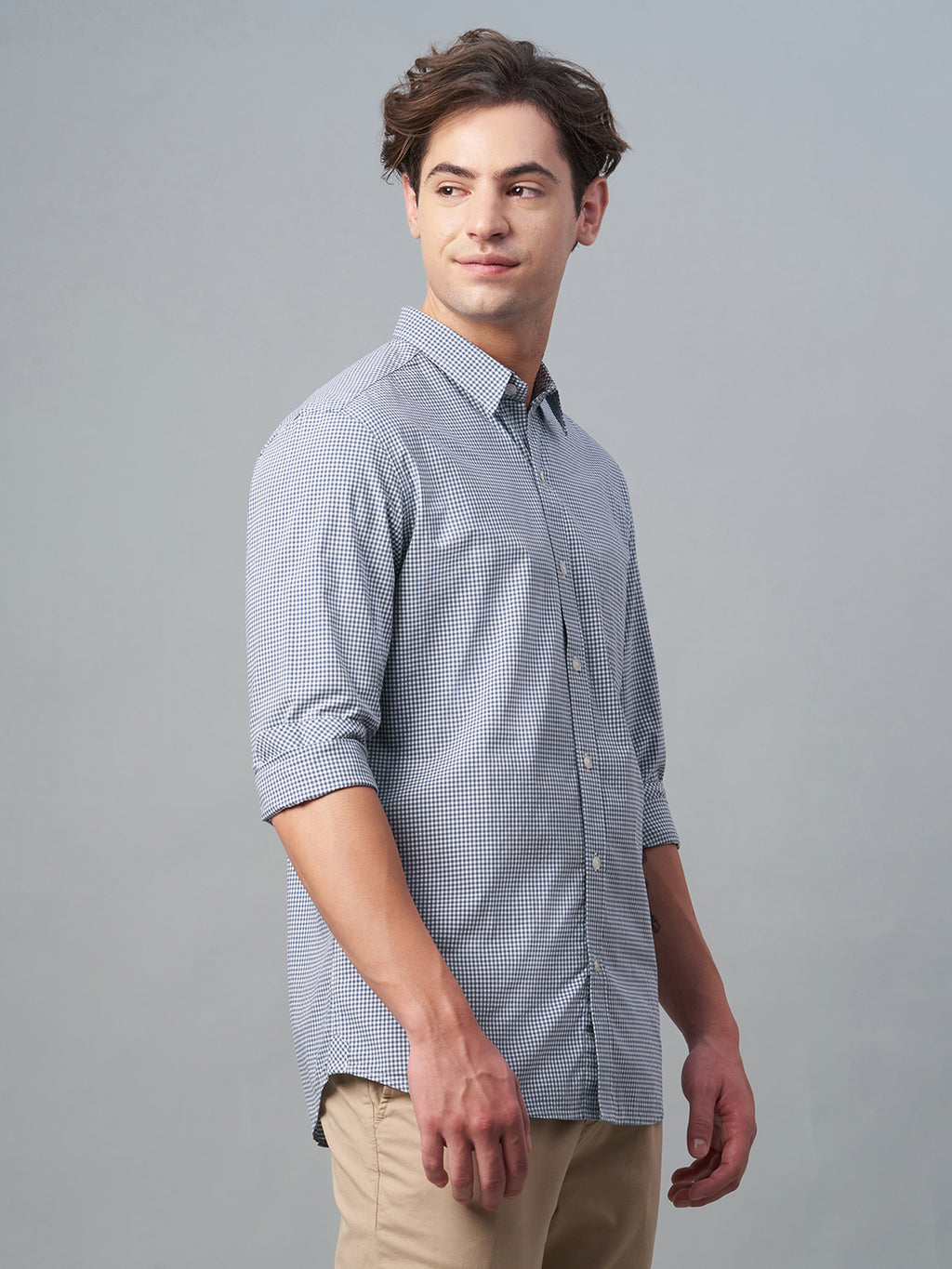 Men's Navy 100% Cotton Regular Fit Shirt