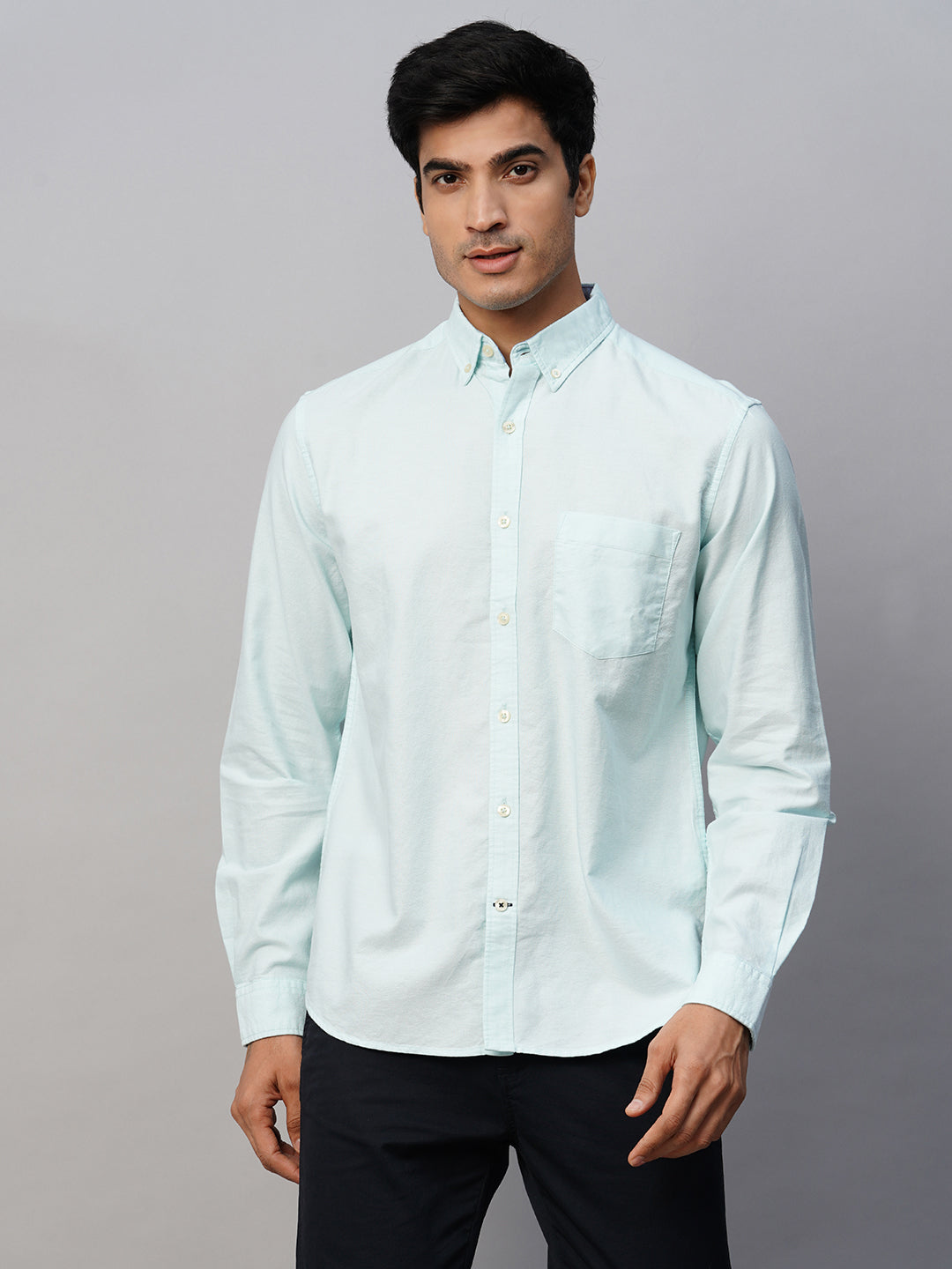 Men's Mint Cotton Regular Fit Shirt