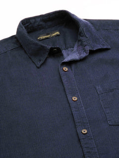 Men’s Cotton Regular Fit Corduroy Shirt Navy