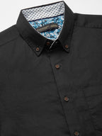 Men's Black 100% Cotton Regular Fit Shirt