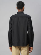 Men's Black 100% Cotton Regular Fit Shirt