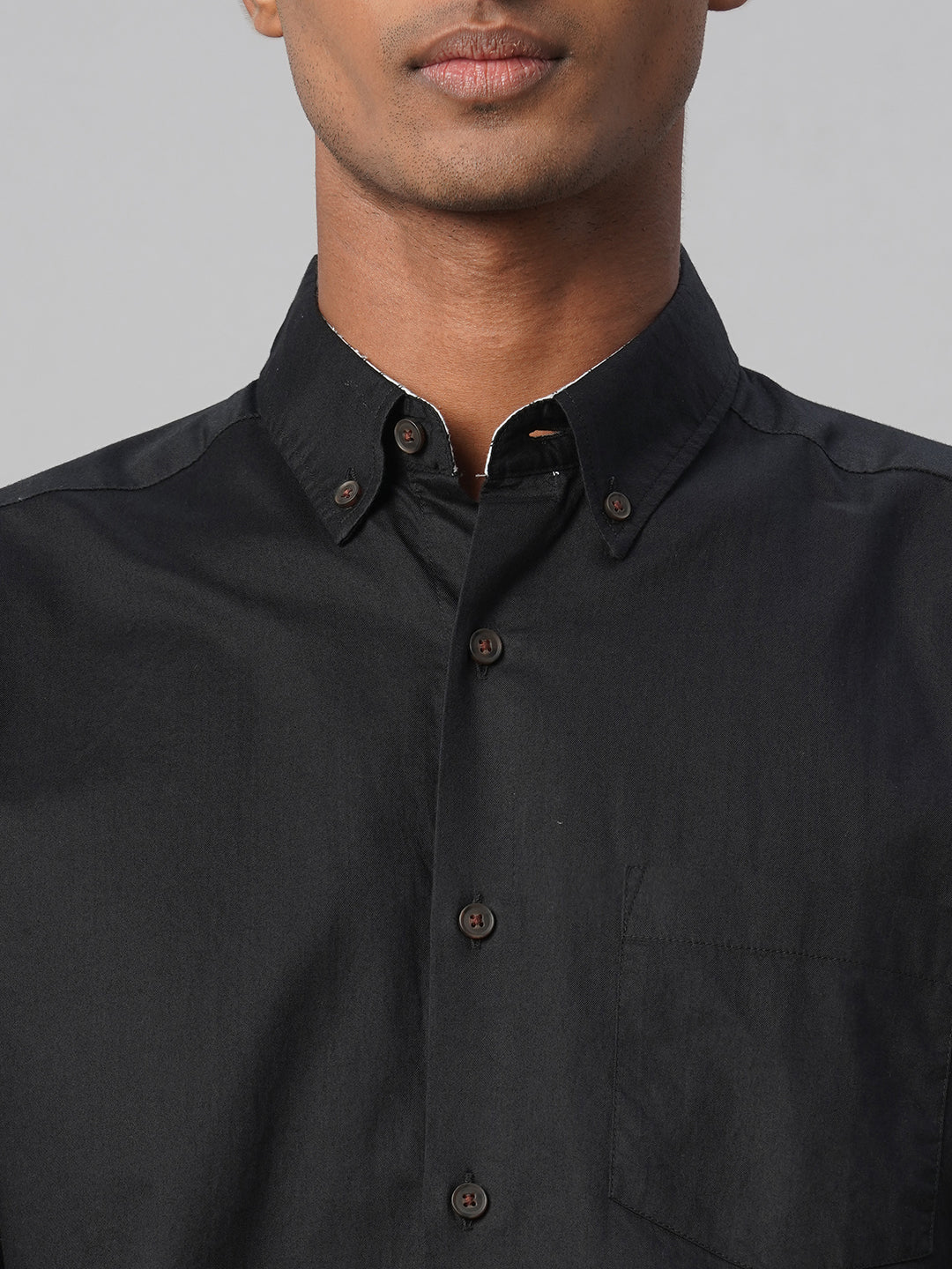 Men's Black 100% Cotton Regular Fit Shirt