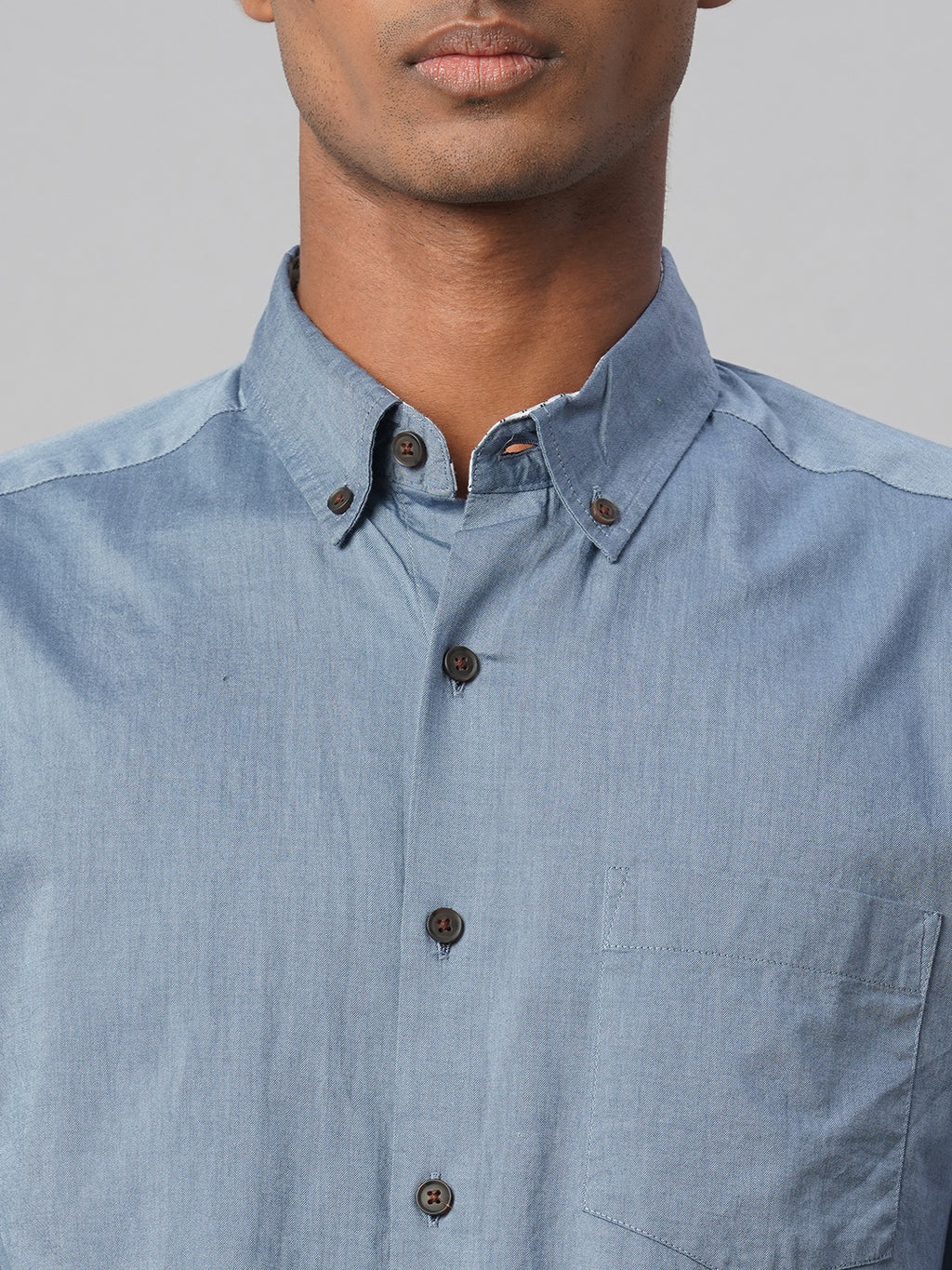 Men's Blue 100% Cotton Regular Fit Shirt