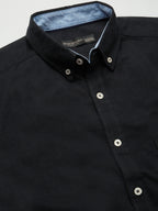 Men's Black 100% Cotton Regular Fit Shirt