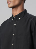 Men's Black 100% Cotton Regular Fit Shirt