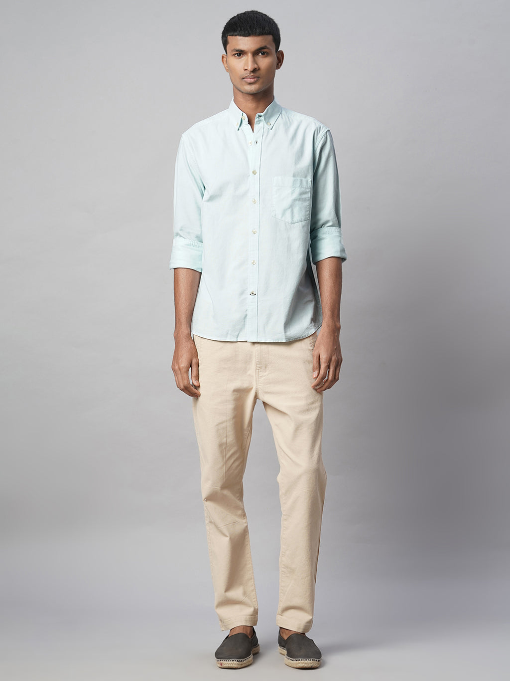Men's Mint 100% Cotton Regular Fit Shirt