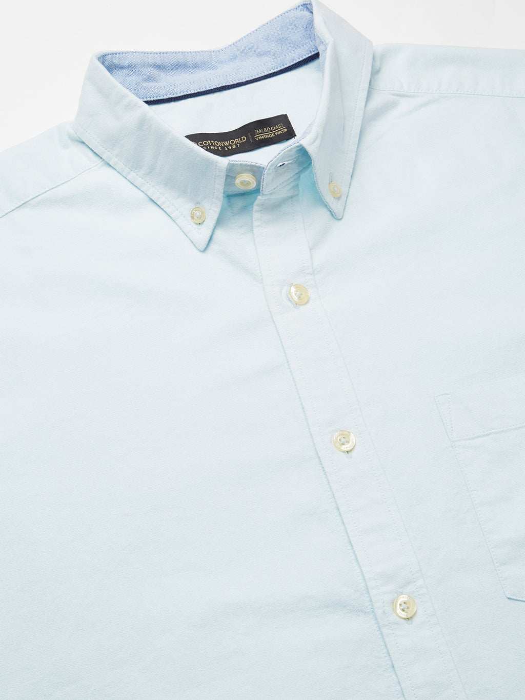 Men's Mint 100% Cotton Regular Fit Shirt