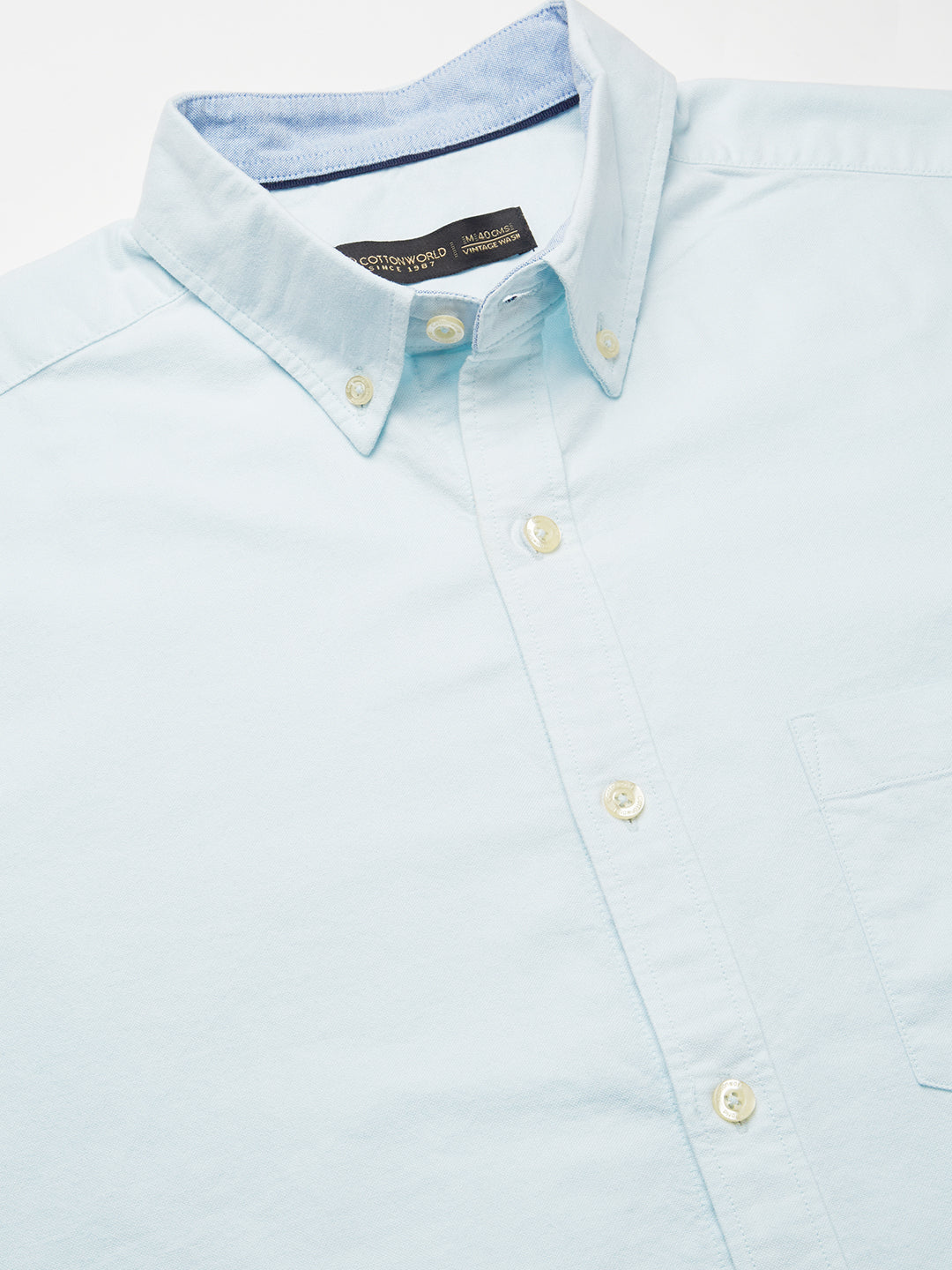 Men's Mint 100% Cotton Regular Fit Shirt