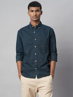 Men's Navy 100% Cotton Regular Fit Shirt