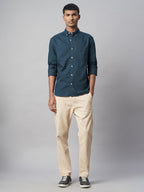Men's Navy 100% Cotton Regular Fit Shirt