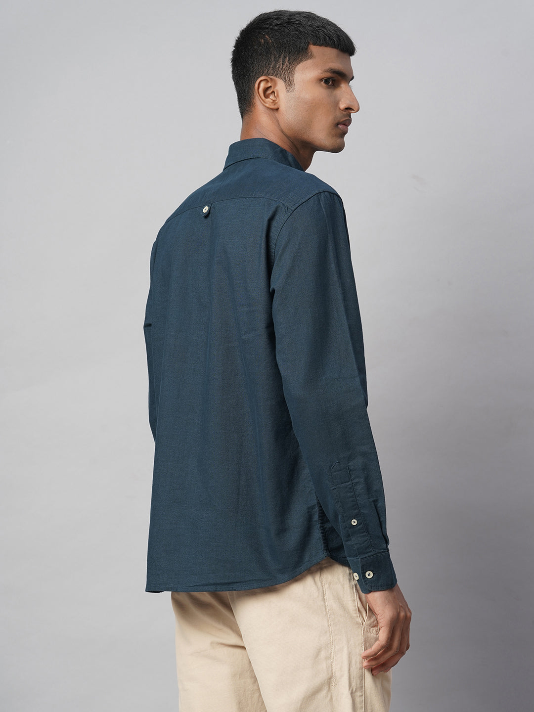 Men's Navy 100% Cotton Regular Fit Shirt