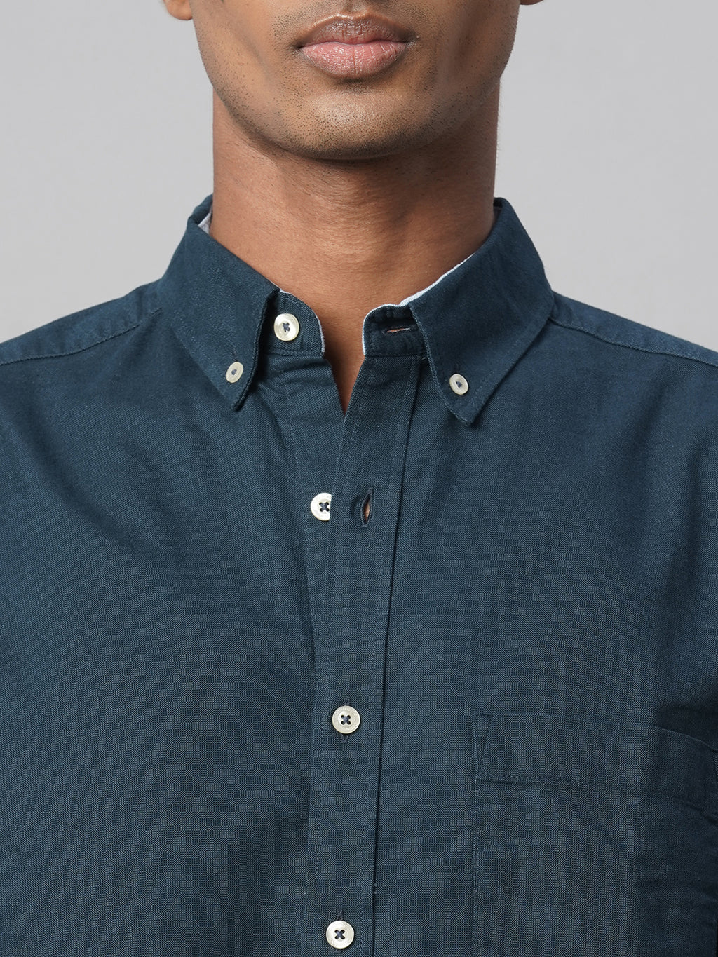 Men's Navy 100% Cotton Regular Fit Shirt