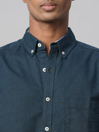Men's Navy 100% Cotton Regular Fit Shirt