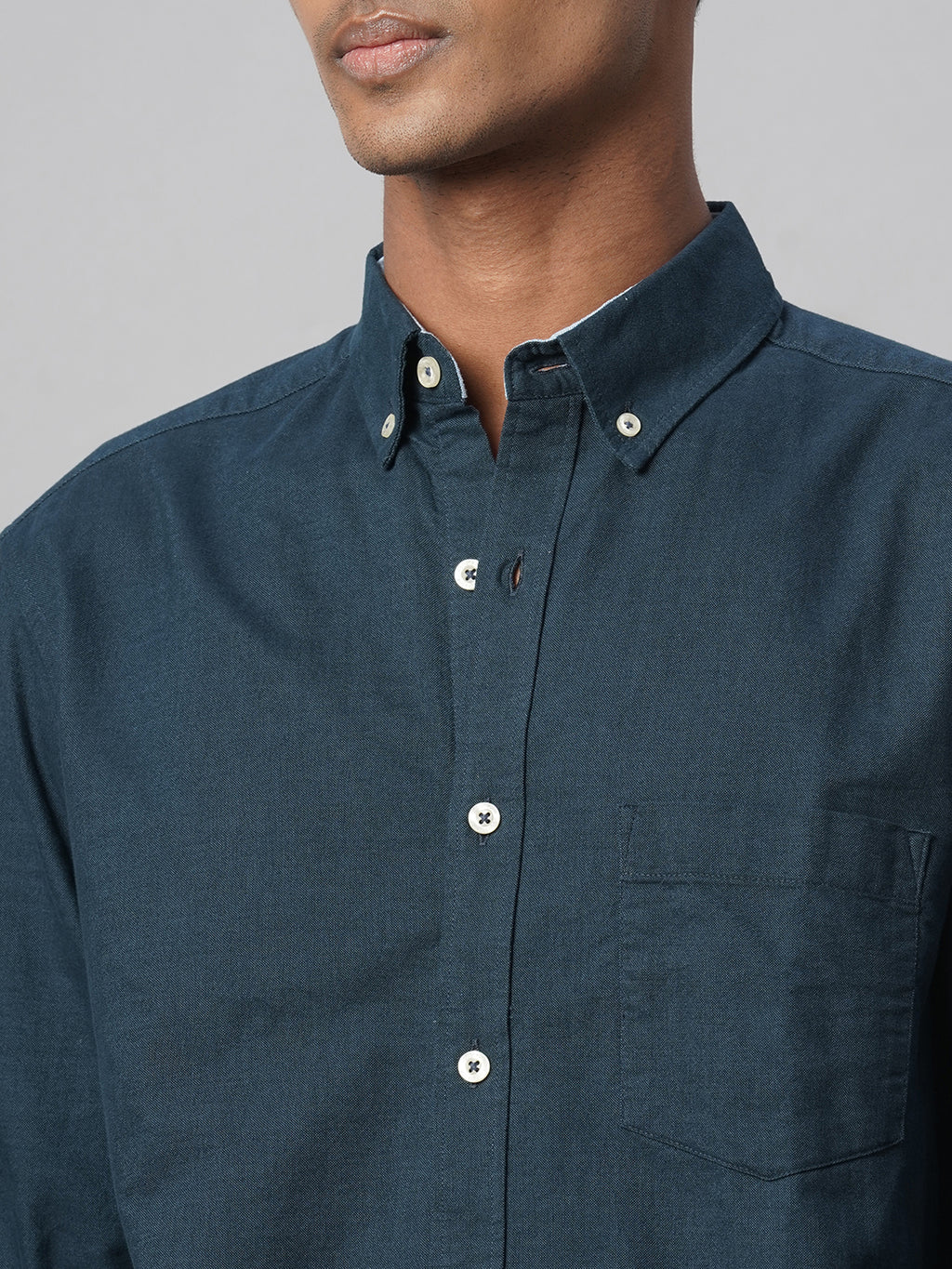Men's Navy 100% Cotton Regular Fit Shirt