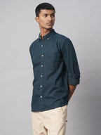 Men's Navy 100% Cotton Regular Fit Shirt