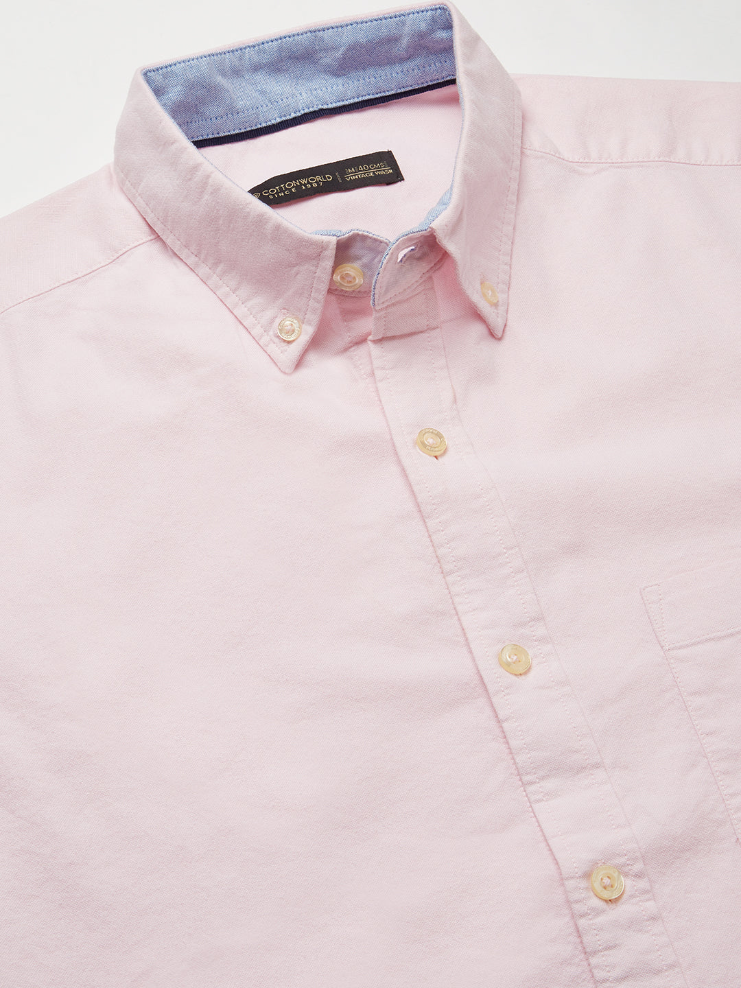 Men's Pink 100% Cotton Regular Fit Shirt