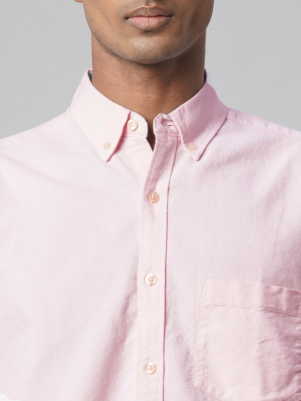 Men's Pink 100% Cotton Regular Fit Shirt