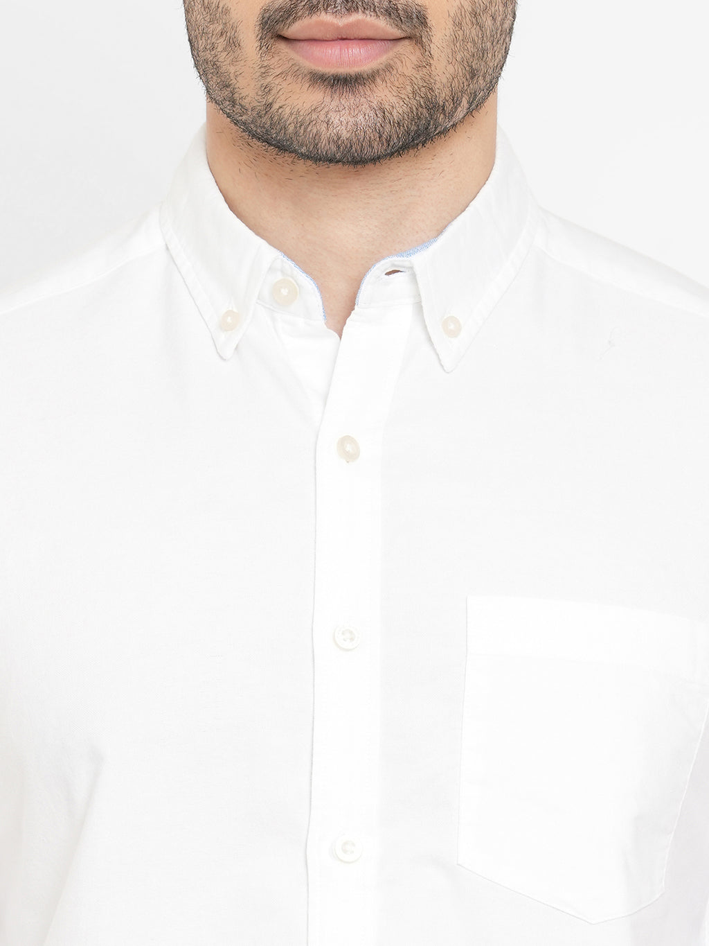 Men's White 100% Cotton Regular Fit Shirt