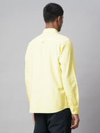 Men's Yellow 100% Cotton Regular Fit Shirt