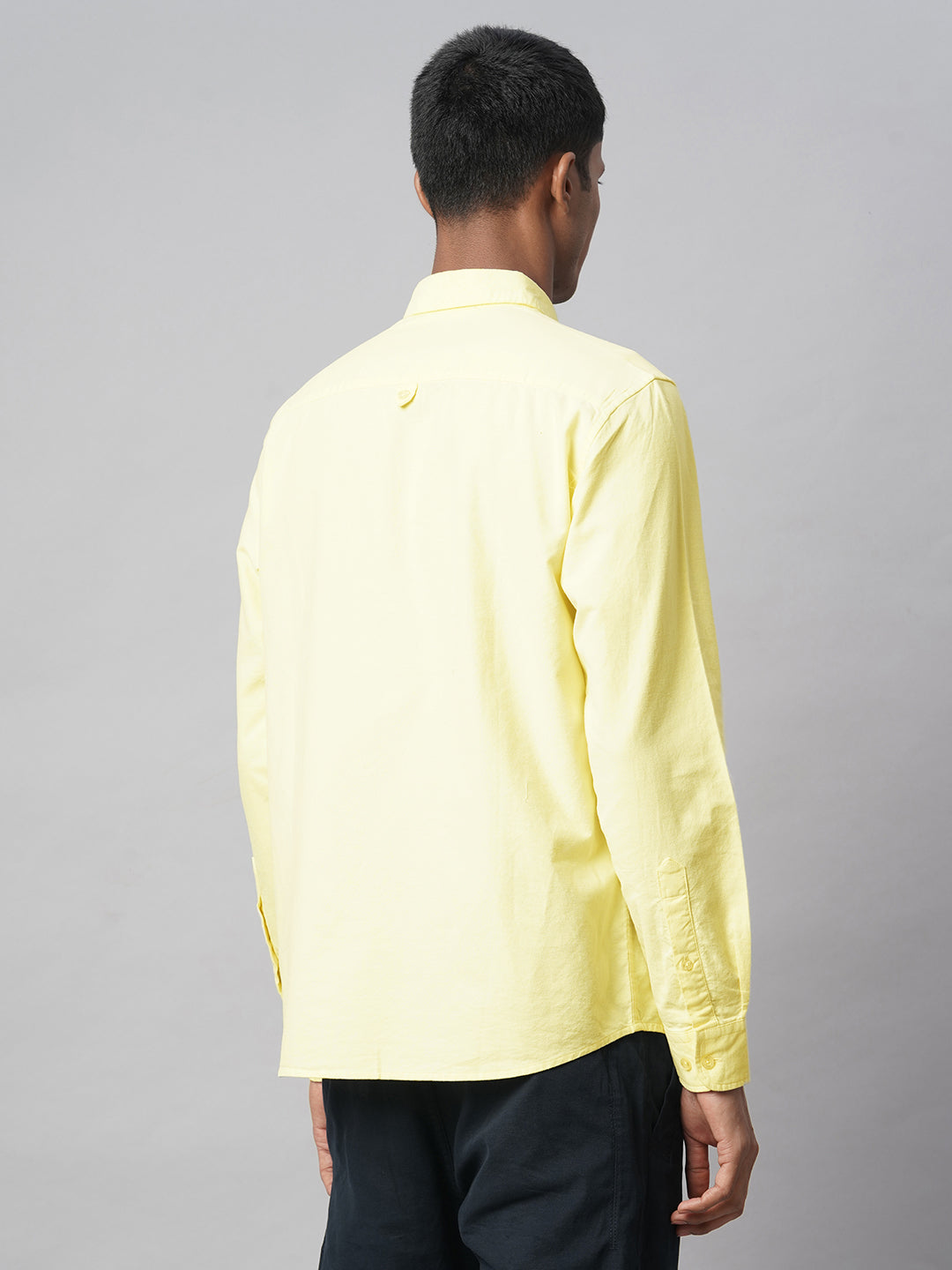 Men's Yellow 100% Cotton Regular Fit Shirt