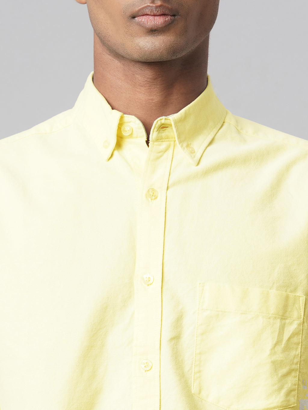 Men's Yellow 100% Cotton Regular Fit Shirt