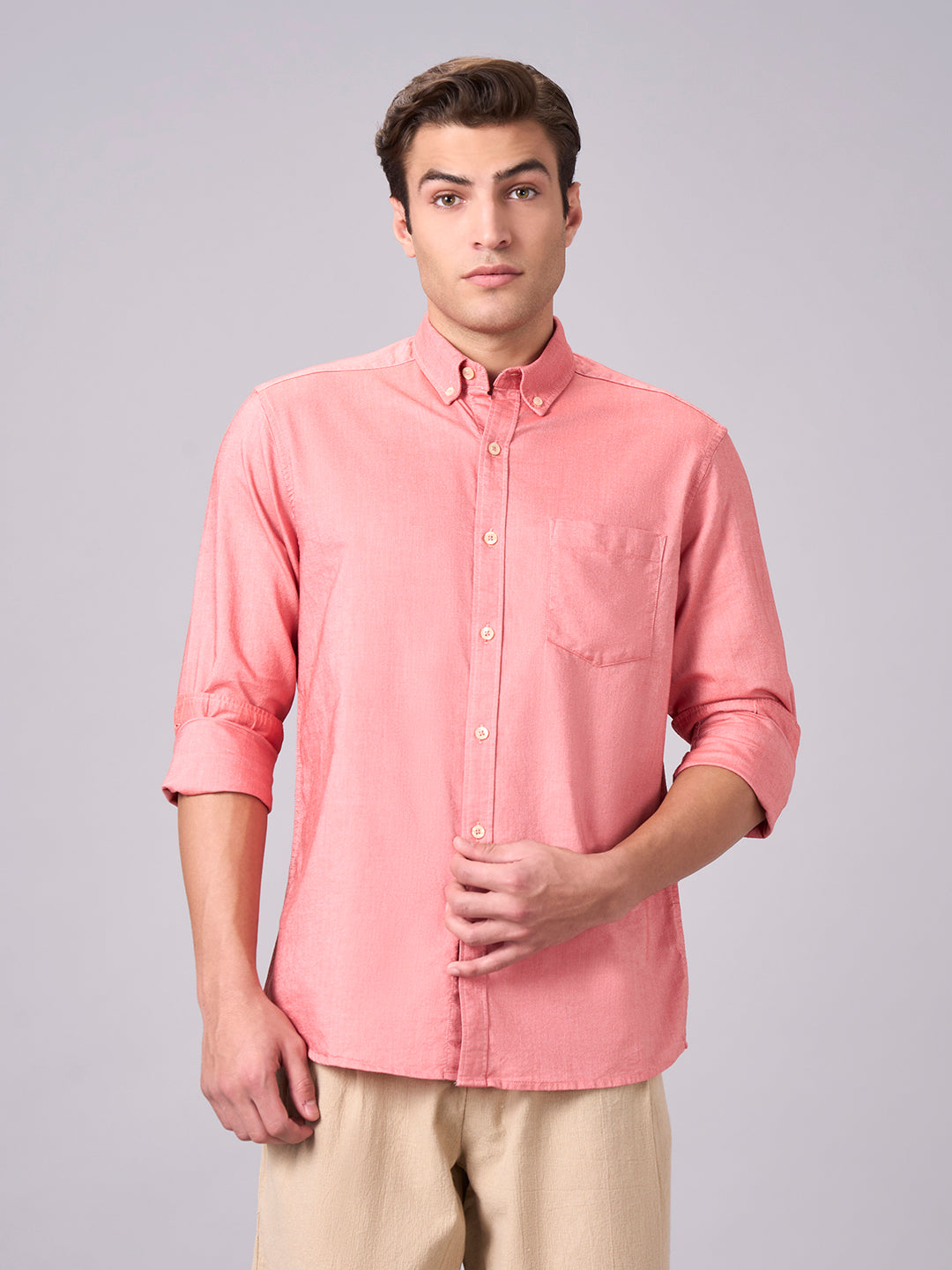 Men's Brick 100% Cotton Regular Fit Shirt