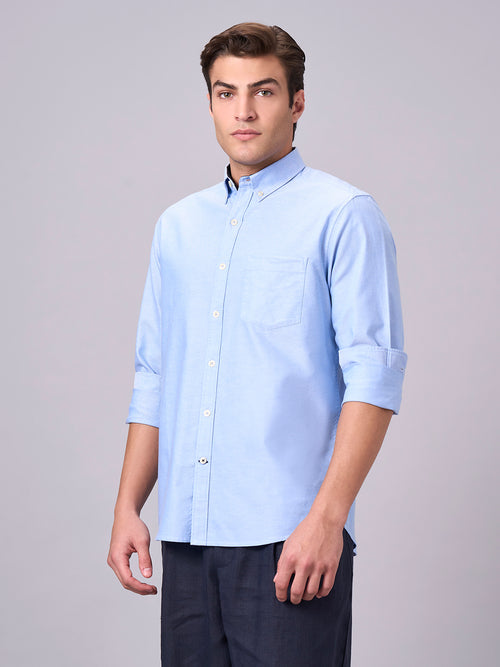 Men's Sky Oxford 100% Cotton Regular Fit Shirt