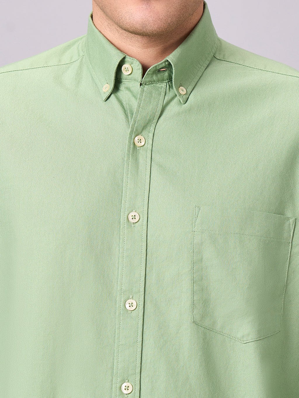 Men's Green 100% Cotton Regular Fit Shirt