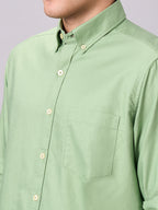 Men's Green 100% Cotton Regular Fit Shirt