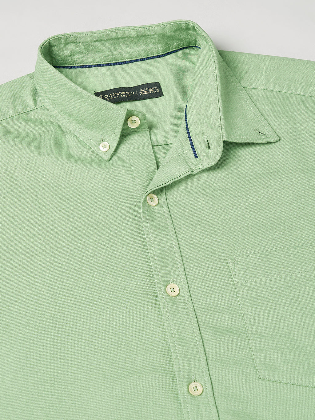 Men's Green 100% Cotton Regular Fit Shirt