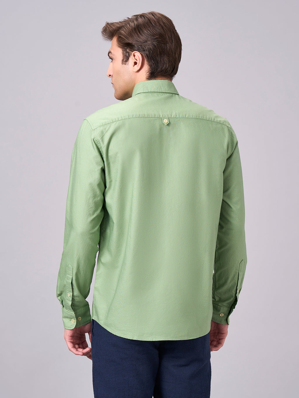 Men's Green 100% Cotton Regular Fit Shirt