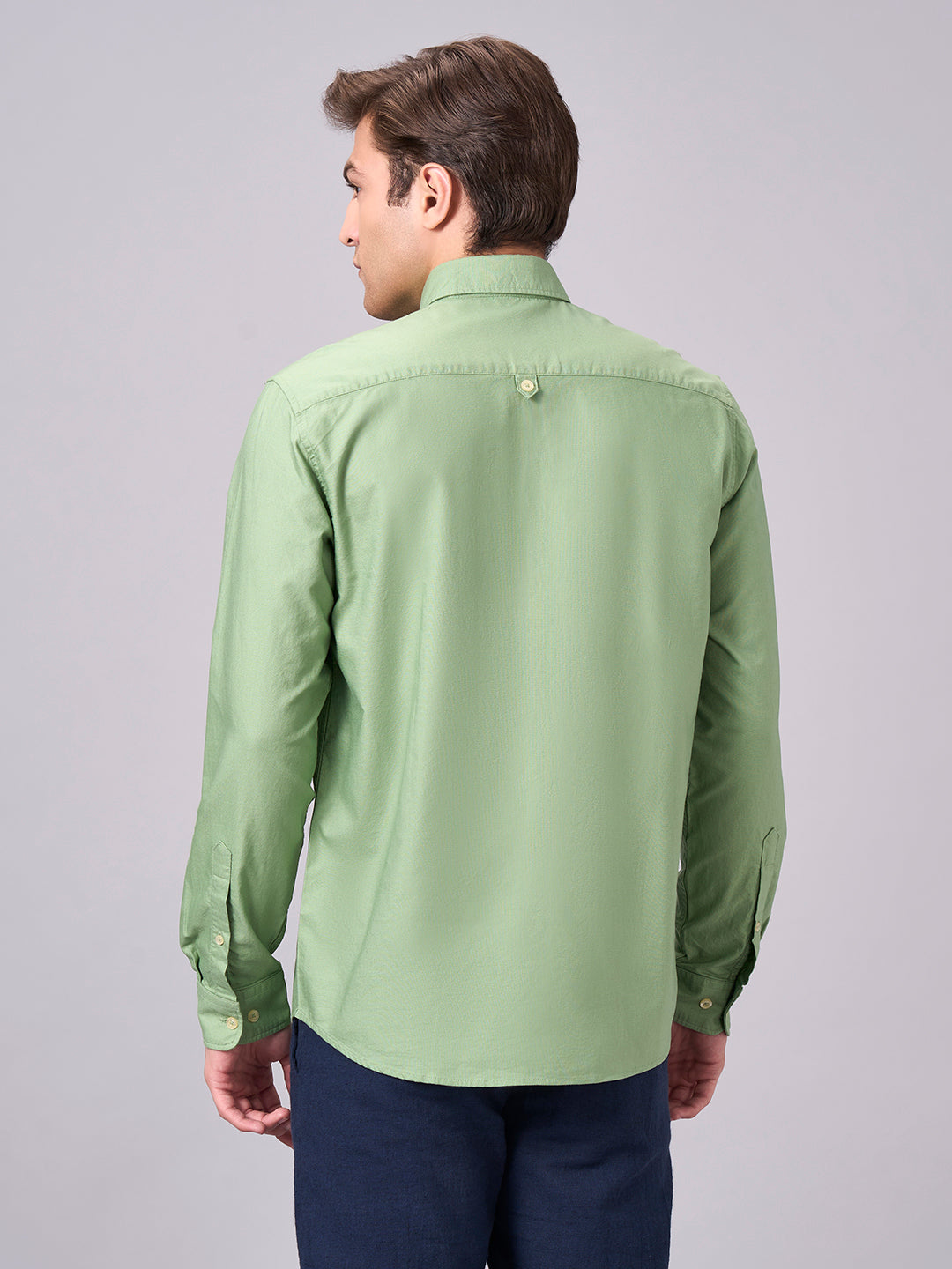Men's Green 100% Cotton Regular Fit Shirt