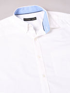 Men's White 100% Cotton Regular Fit Shirt