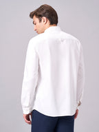 Men's White 100% Cotton Regular Fit Shirt