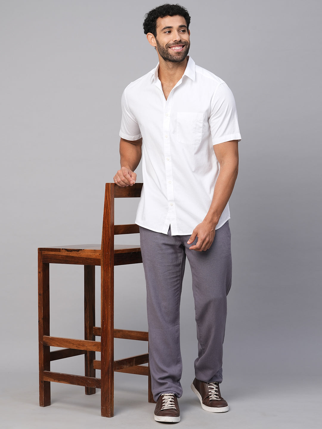 Men's Cotton White Regular Fit Shirt