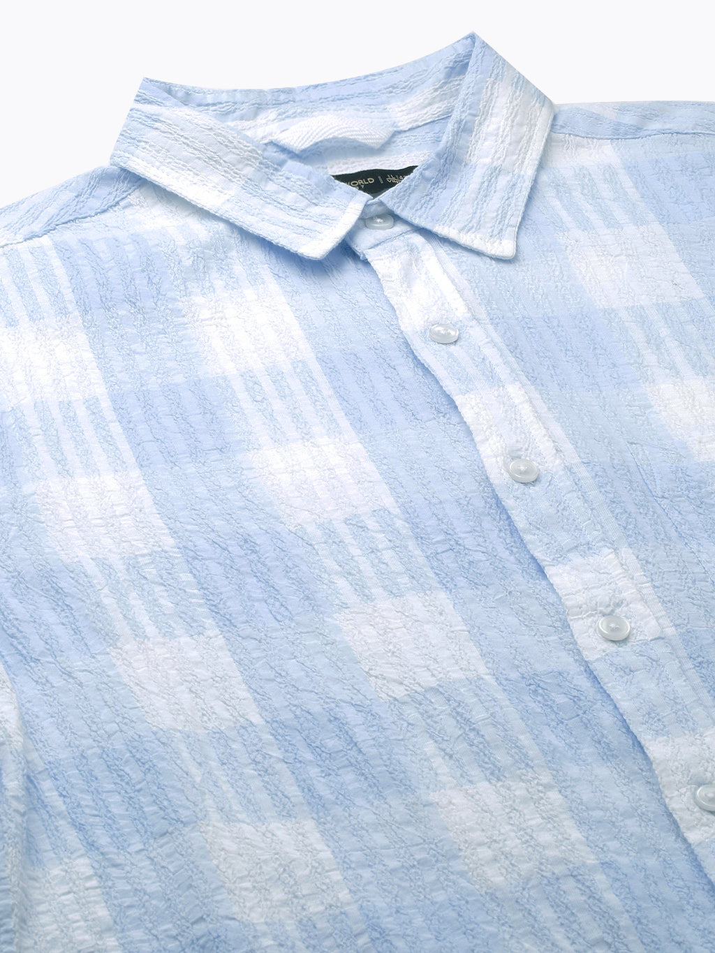Men's Blue Cotton Lycra Regular Fit Shirt