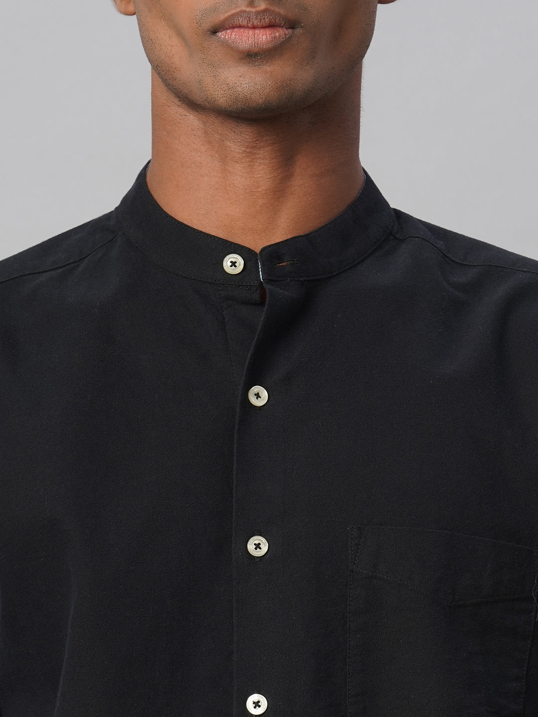 Men's Black 100% Cotton Regular Fit Shirt