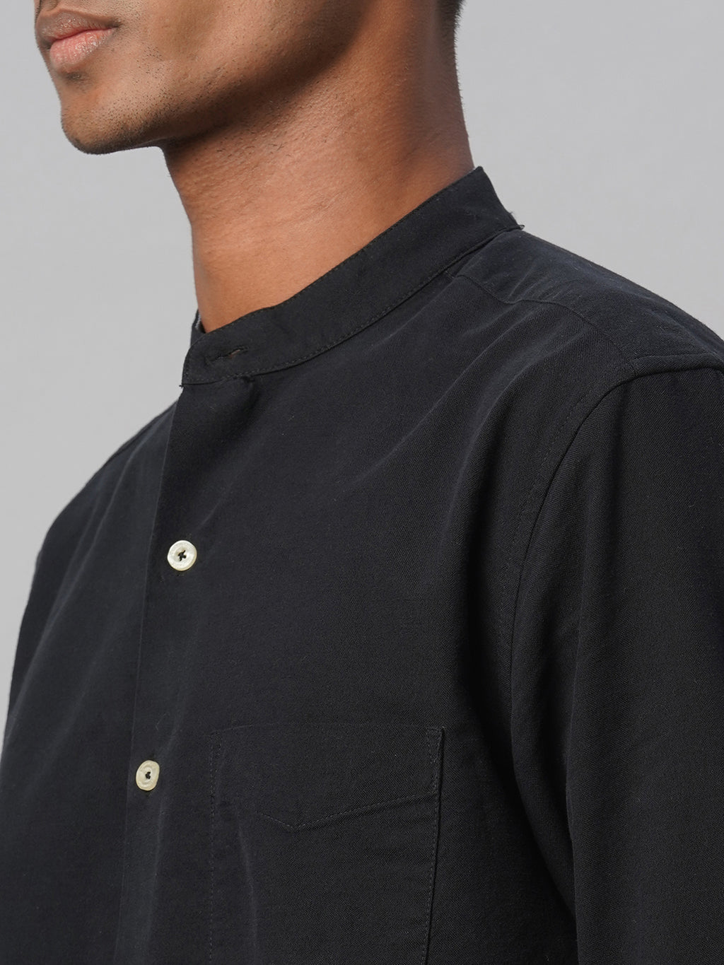 Men's Black 100% Cotton Regular Fit Shirt