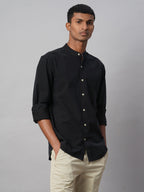 Men's Black 100% Cotton Regular Fit Shirt