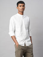 Men's White 100% Cotton Regular Fit Shirt