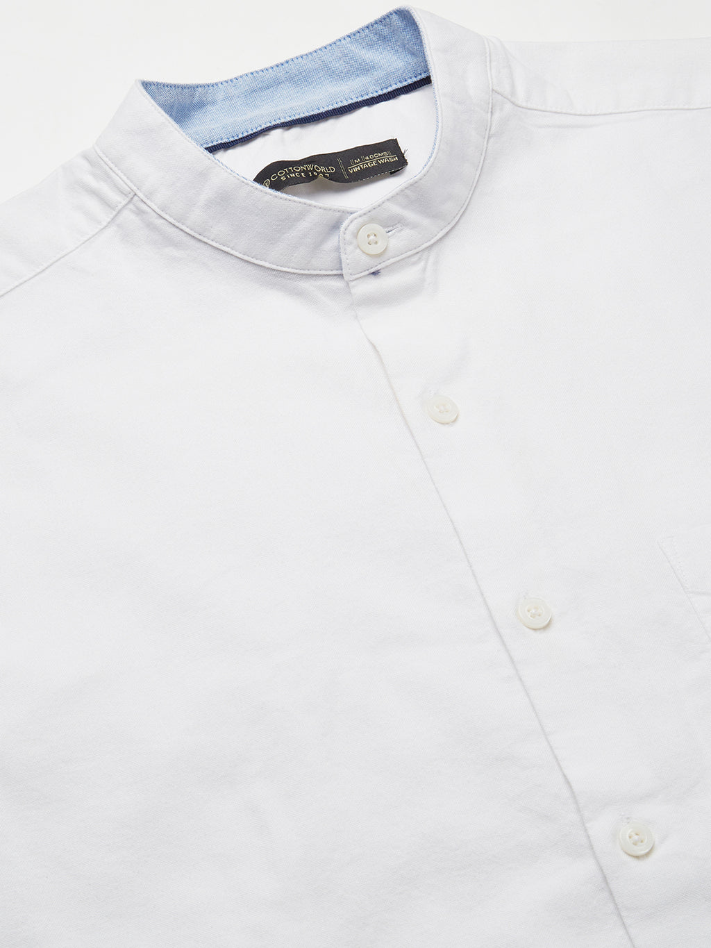 Men's White 100% Cotton Regular Fit Shirt