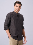 Men's Brown 100% Cotton Regular Fit Shirt
