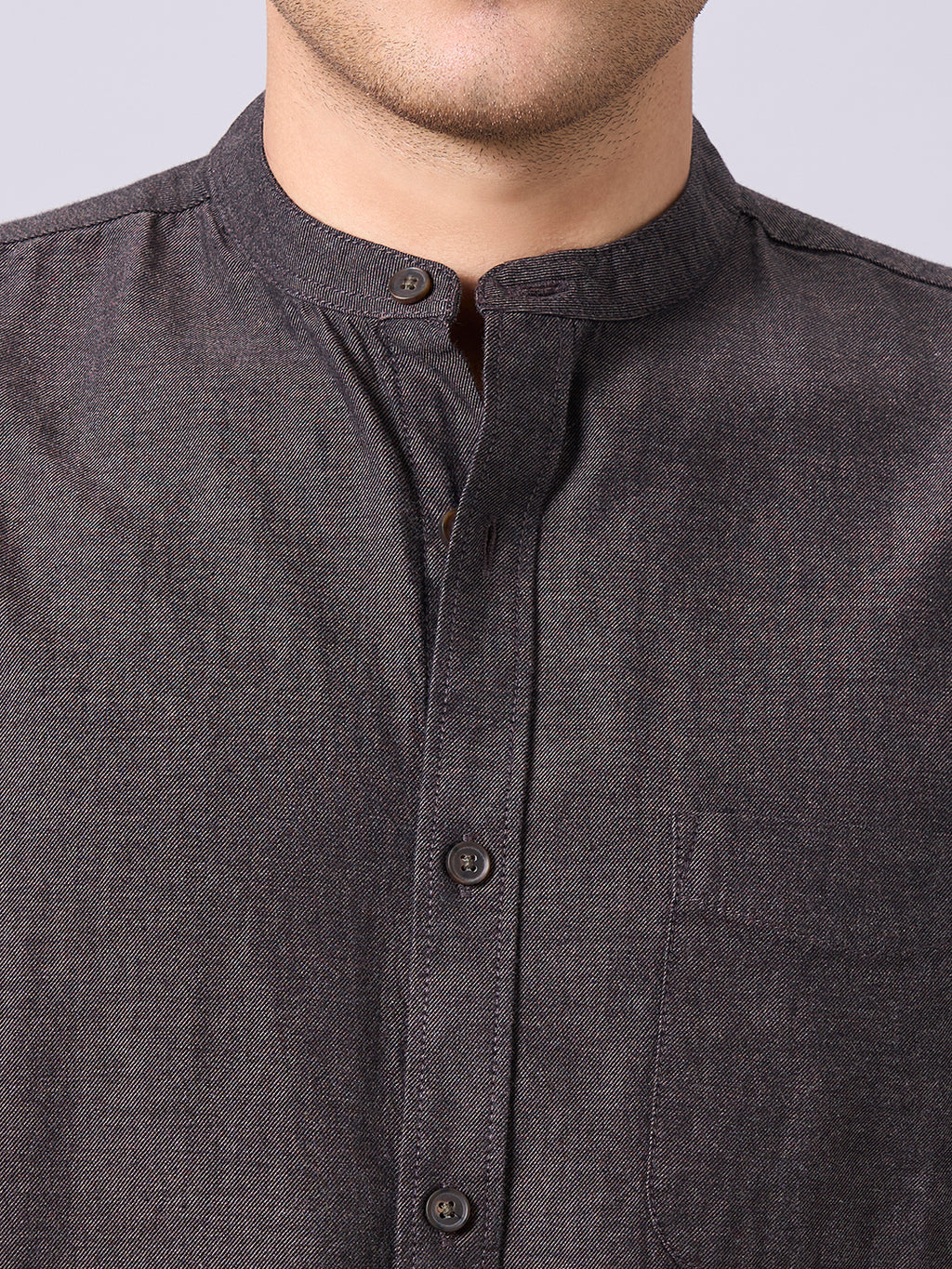 Men's Brown 100% Cotton Regular Fit Shirt