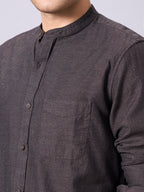 Men's Brown 100% Cotton Regular Fit Shirt