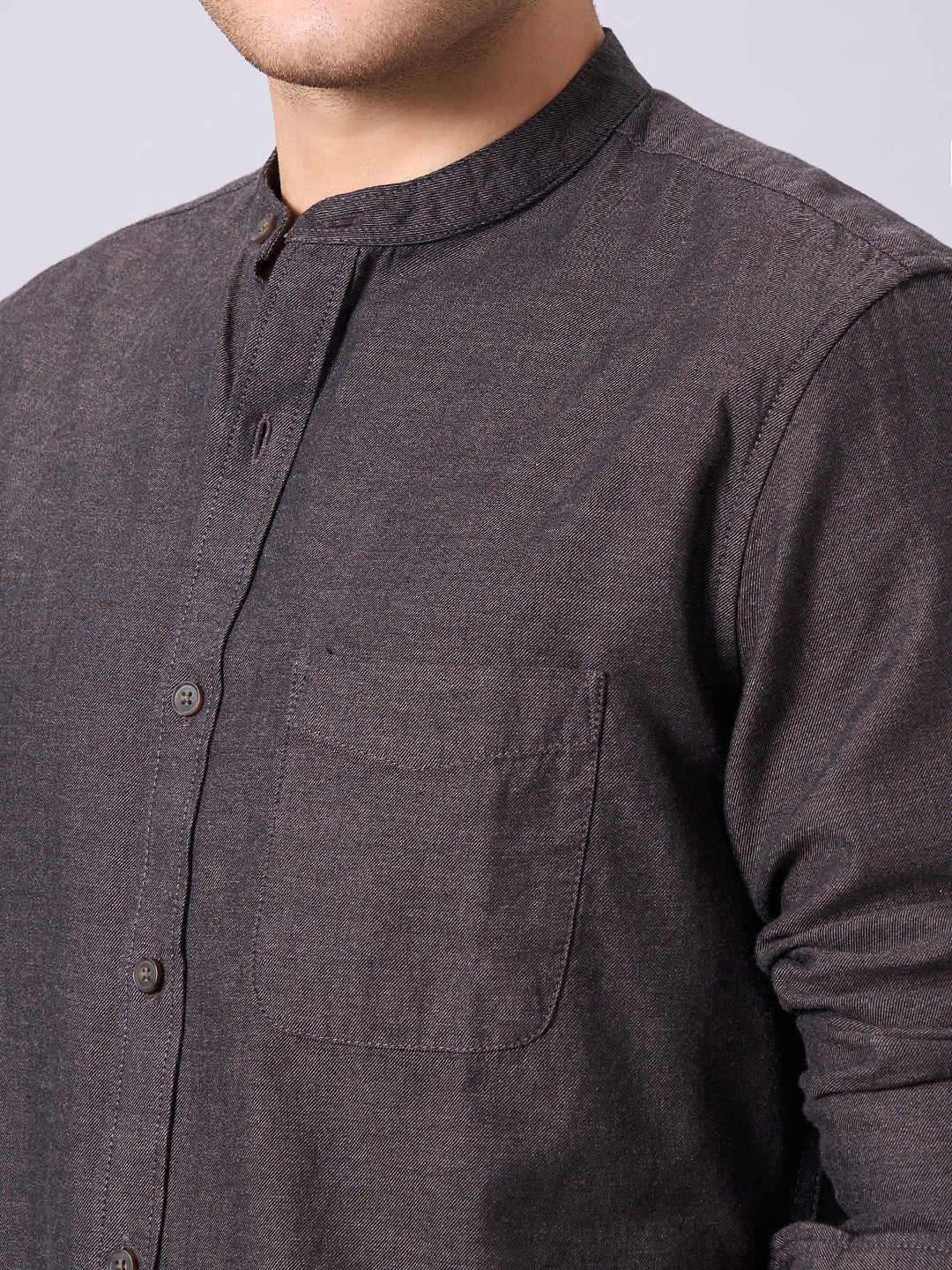 Men's Brown 100% Cotton Regular Fit Shirt