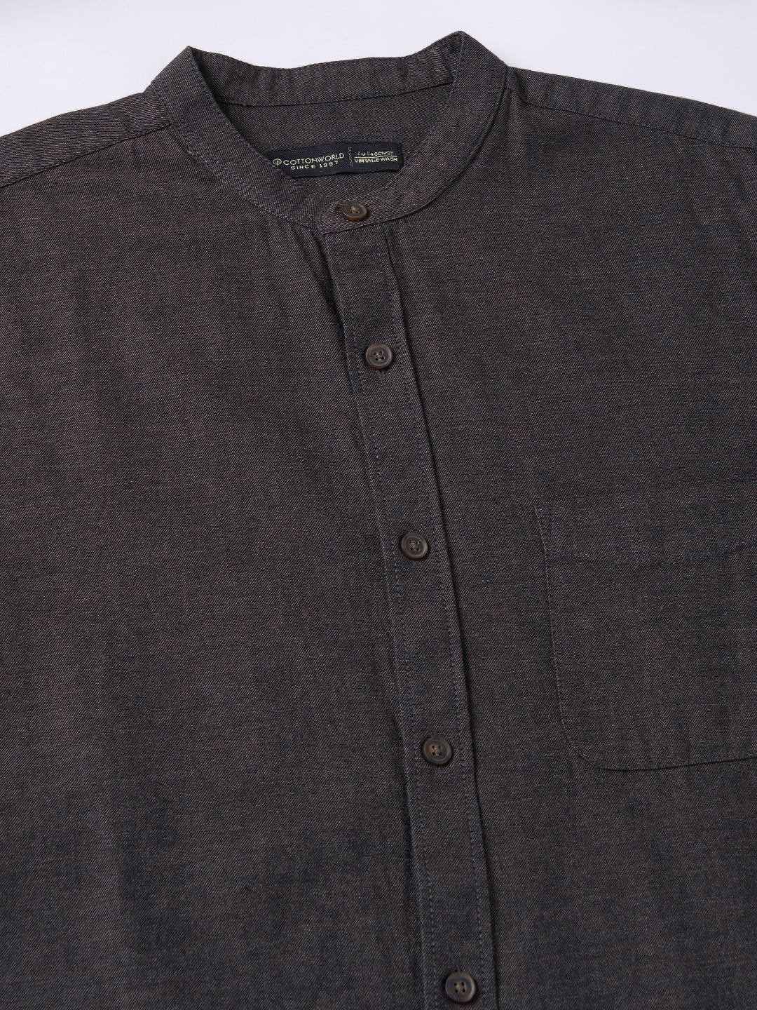 Men's Brown 100% Cotton Regular Fit Shirt